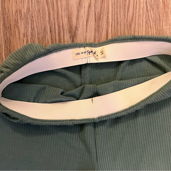 Ribbed Green Flare Pants - Picture 6 of 7